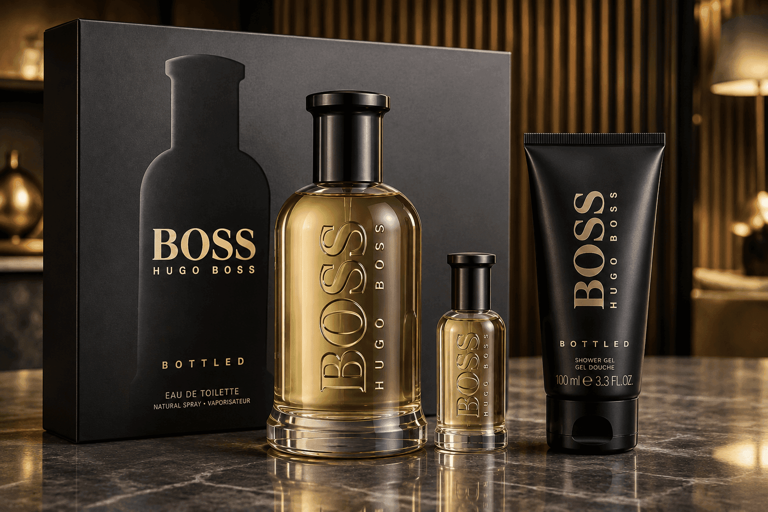Hugo Boss Boss Bottled EDT 100 ml + Mini 10 ml + Shower Gel 100 ml Gift Set
