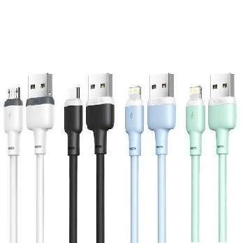NB208 2.4A Liquid Silicone Data Micro Cable Blue