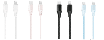 NB-Q291A Clear Case Braided Apple TO Type-c 27W Cable pink